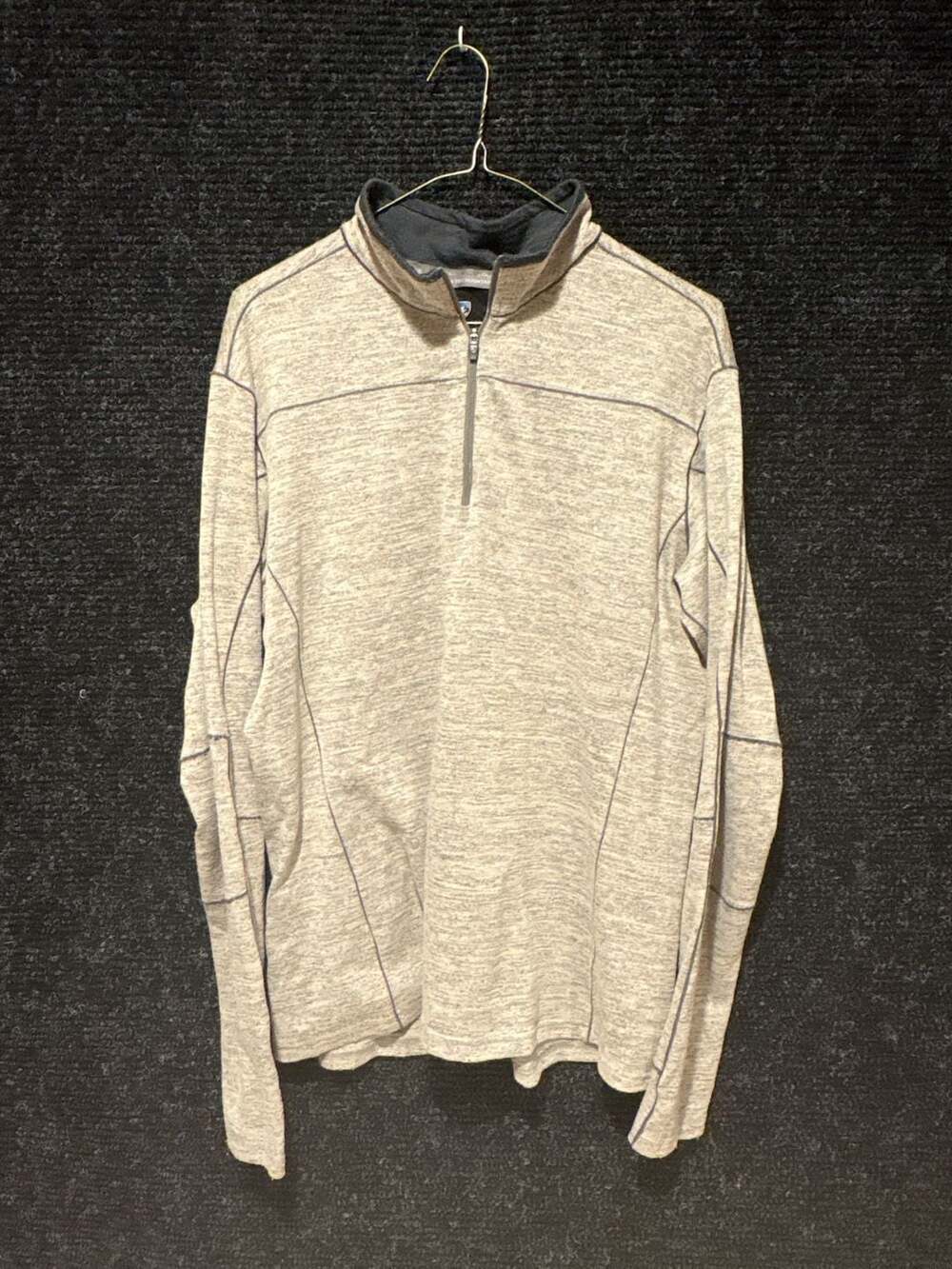 Kuhl Ryzer Quarter Zip Pullover Light Gray Long Sleeve Base Layer Sz. L